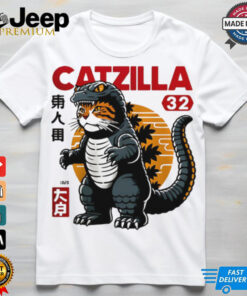 2D Japanese Design Catzilla Vintage Wash Shirt