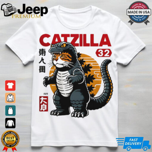 2D Japanese Design Catzilla Vintage Wash Shirt