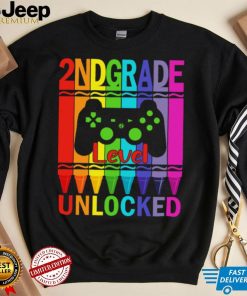 2nd Grade Level Unlocked Funny Gamer Shirt Back To School Crayons T Shirt