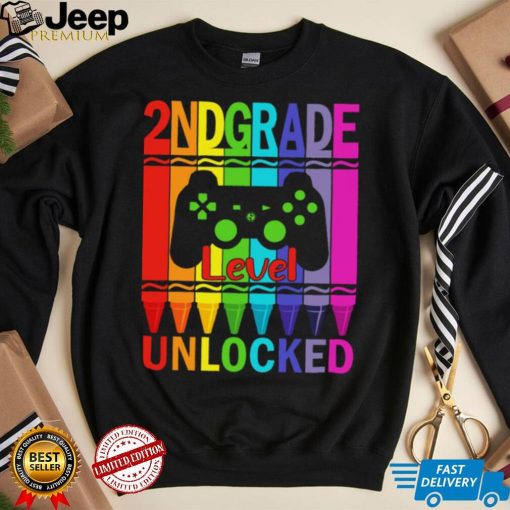 2nd Grade Level Unlocked Funny Gamer Shirt Back To School Crayons T Shirt