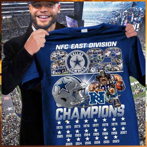 dallas cowboys nfc east division 2023 champions team city shirt