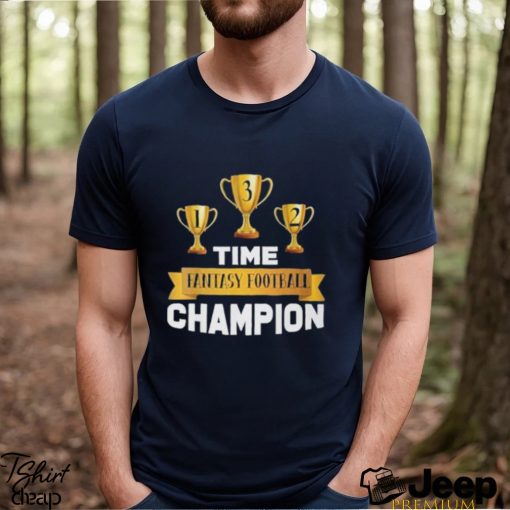 3 Time Fantasy Football Champion League Shirt