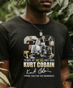 30 Years Of Nirvana 1967 1994 Kurt Cobain Thank You For The Memories Signature Shirt