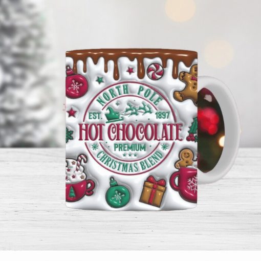 3D Christmas Hot Cocoa Inflated Mug Wrap