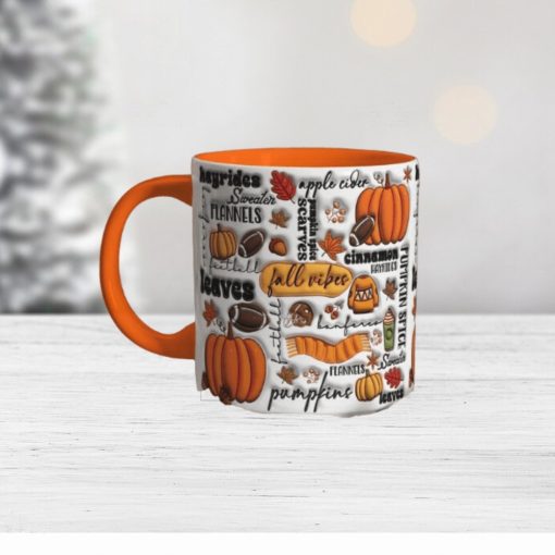 3D Inflated Fall Vibes Mug Wrap