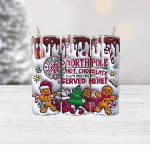 3D Inflated Northpole Hot Chocolate Christmas Tumbler Wrap