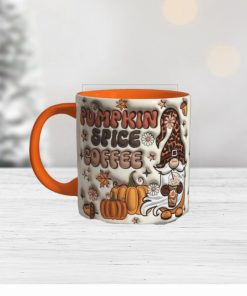 3D Inflated Pumpkin Spice Coffee Mug Wrap