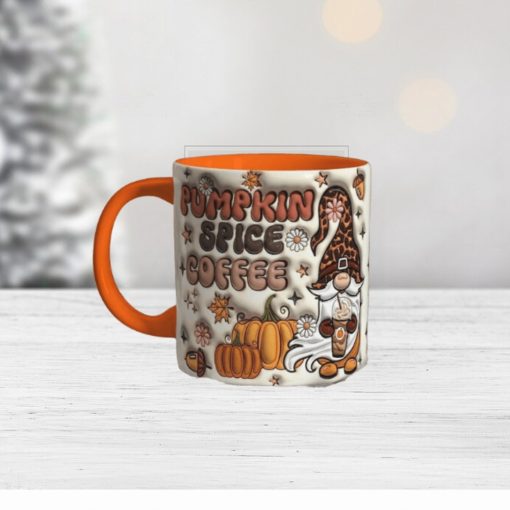 3D Inflated Pumpkin Spice Coffee Mug Wrap