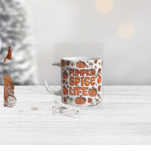 3D Inflated Pumpkin Spice Life Mug Wrap