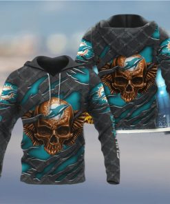 3D Skull Miami Dolphins Hoodies Cheap