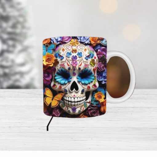 3D Sugar Skull Mug Sublimation