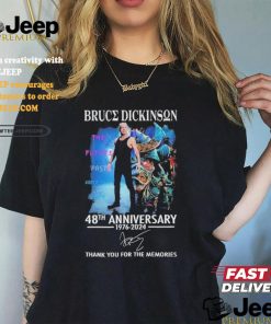 Bruce Dickinson 48th Anniversary 1976 2024 Thank You For The Memories T Shirt