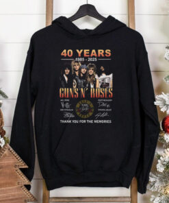 40 Years 1985 2025 Guns N’ Roses Thank You For The Memories T Shirt