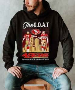 Skyline The Goat Joe Montana and Jerry Rice 49ers thank you for the memories shirt