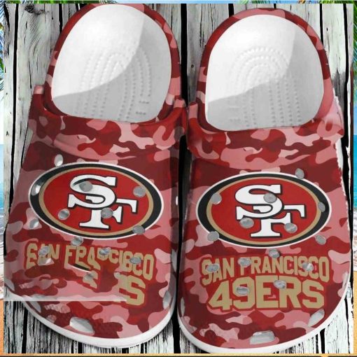 49ers Red Camo Crocs