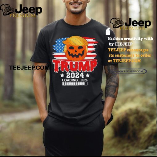 Official Trumpkin US Flag, Trump 2024 Loading, Make Halloween Great Again T Shirt