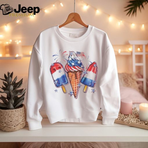 4th Of July Ice Creams Funny Patriotic American Flag 2024 Shirt