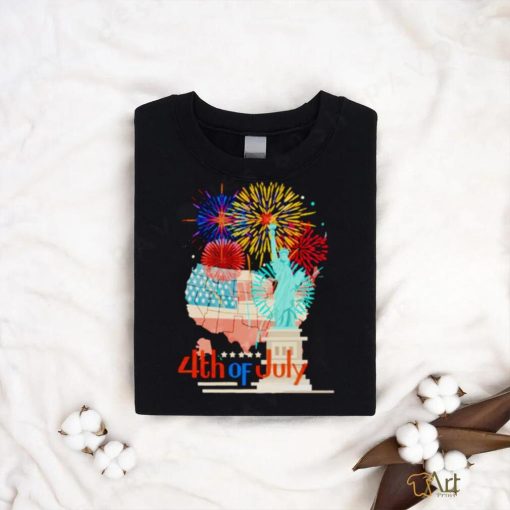 4th of july look America map shirt