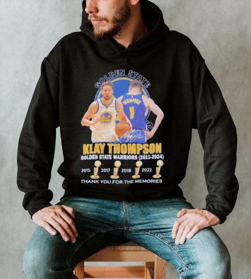 4x NBA Champions Klay Thompson 2011 2024 Golden State Warriors Thank You for the memories signature shirt