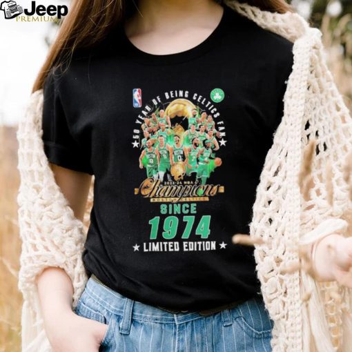 50 Years Of Being Boston Celtics Fan 2023 24 NBA Champions Since 1974 Limited Edition T Shirt