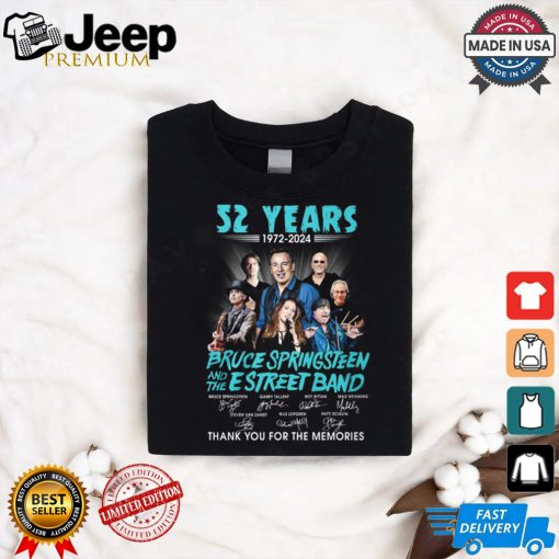 52 years 1972 2024 bruce springteen and the estreet band thank you for the memories shirt