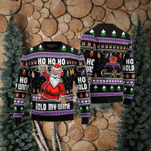 Ho Ho Ho Hold My Wine Santa Ugly Christmas Sweater