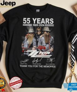 55 Years 1969 2024 Zz Top Thank You For The Memories T Shirt