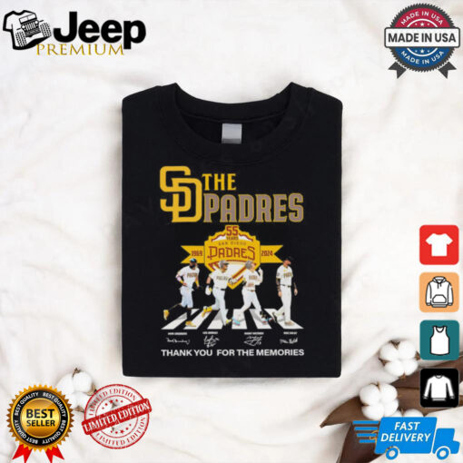 55 years San Diego Padres 1969 2024 thank you for the memories signatures shirt