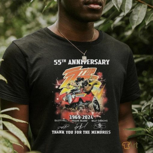 55th Anniversary Zz Top 1969 2024 Thank You For The Memories Signatures T shirt