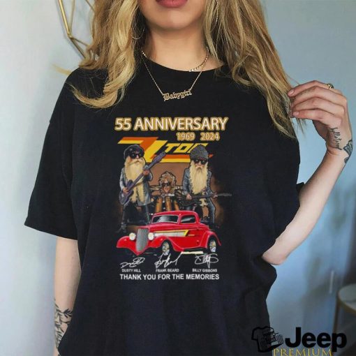 55th anniversary 1969 2024 zz top thank you for the memories shirt