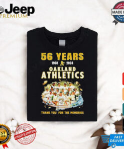 56 Years 1968 2024 Oakland Athletics Thank You For The Memories Shirt