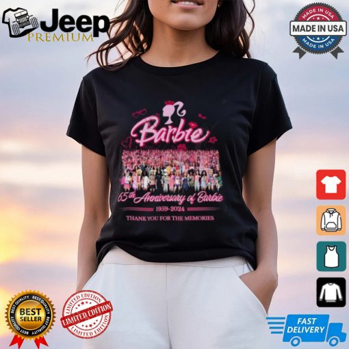 65th Anniversary Of Barbie 1959 2024 Thank You For The Memories T Shirt