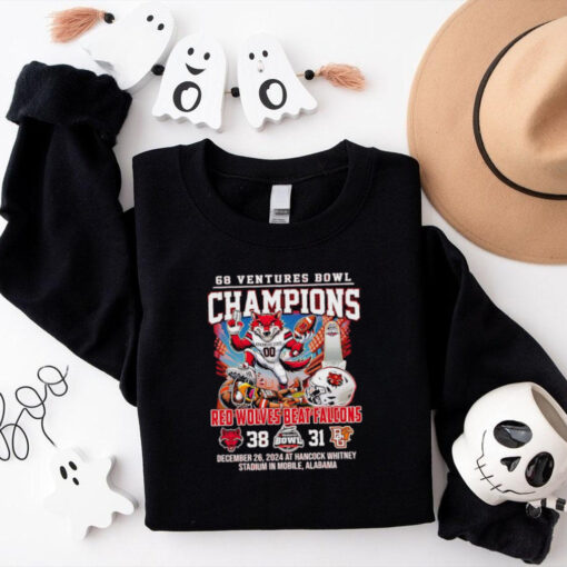 68 Ventures Bowl Champions Red Wolves beat Falcons score mascot shirt