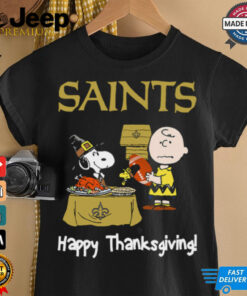 Peanuts New Orleans Saints Football Happy Thanksgiving T Shirt