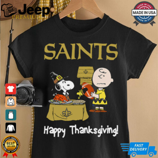 Peanuts New Orleans Saints Football Happy Thanksgiving T Shirt