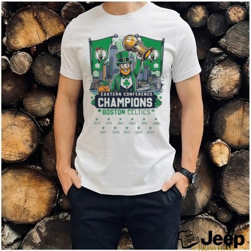 Official 2024 Boston Celtics Eastern Conference Champions Fan Celebrating T Shirt