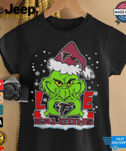 The Grinch Love Heart 2024 Atlanta Falcons Football Christmas Shirt