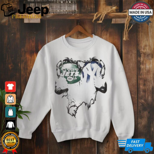 New York Jets And Yankees Sport Team love heart shirt