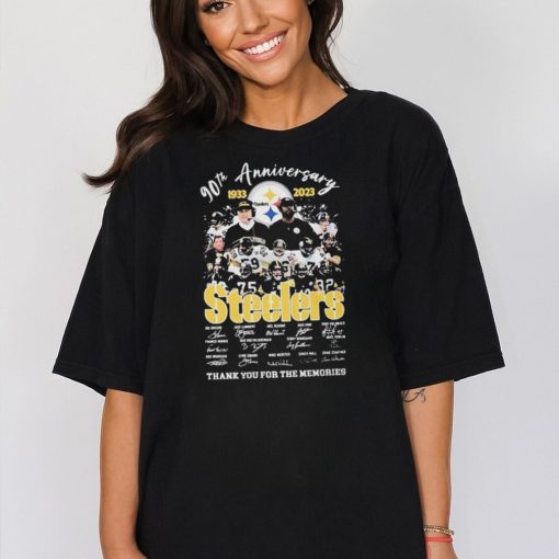 90th Anniversary 1933 2023 Steelers Signature Thank You For The Memories T shirt For Fans