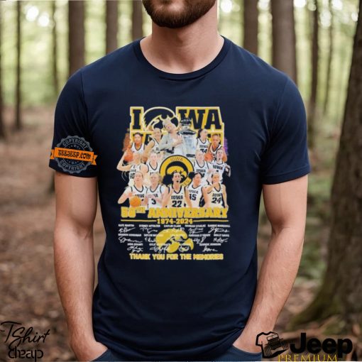 Iowa Hawkeyes 50th Anniversary 1974 2024 Thank You For The Memories Signatures Shirt