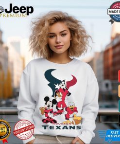 NFL Mickey Donald Goofy The Three Houston Texans Football T Shirt