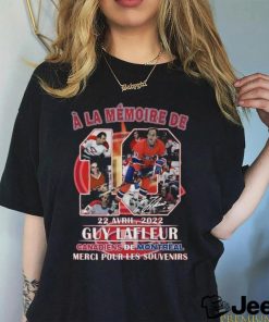 A La Memoire De 22 Avril, 2022 Guy Lafleur Canadiens De Montreal Merci Pour Les Souvenirs T Shirt