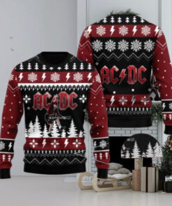 ACDC Angus Young Under The Snowy Night 2024 Christmas Ugly Sweater