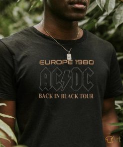 ACDC Europe Back in Black Tour 80 Men’s T Shirt