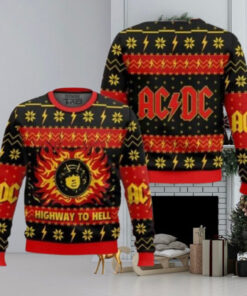 ACDC Highway To Hell Christmas Sweater Chirstmas Gifts 2024 Xmas For Family And Friends Ugly Sweater