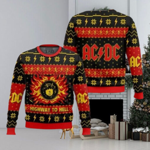 ACDC Highway To Hell Christmas Sweater Chirstmas Gifts 2024 Xmas For Family And Friends Ugly Sweater