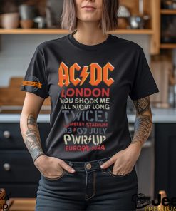 ACDC Union Jack London 2024 PWR UP Tour You Shook Me All Night Long Twice On July 3th And 7th 2024 At Wembley Stadium T Shirt