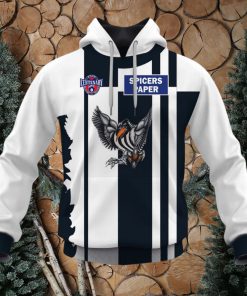 AFL Collingwood Magpies Custom Name Number Vintage Centenary Guernsey Pullover Hoodie