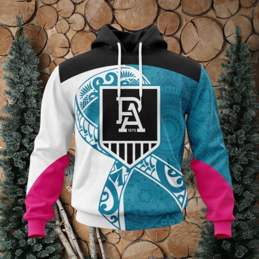 AFL Port Adelaide Custom Name Number Samoa Fight Cancer Pullover Hoodie