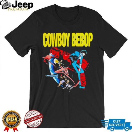 AJ Mendez Wearing Cowboy Bebop Red And Blue T Shirt